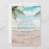 Island Breeze Sandy Beach Bruiloft Liefde en Bedan Bedankkaart (Achterkant)