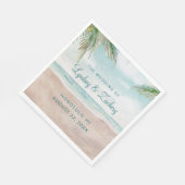 Island Breeze Sandy Beach Bruiloft Monogram Servet (Hoek)