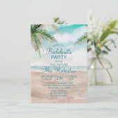 Island Breeze Sandy Beach Shore Bachelorette Party Kaart (Staand voorkant)