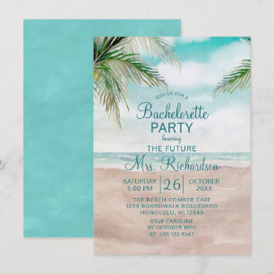 Island Breeze Sandy Beach Shore Bachelorette Party Kaart