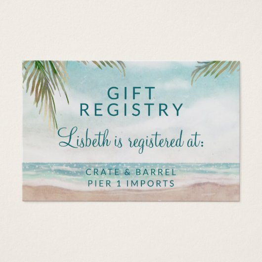 Island Breeze Shower Gift Registry Insert Kaart (Voorkant)