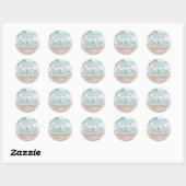 Island Breeze Tropical Beach Scene Save the Date Ronde Sticker (Vel)