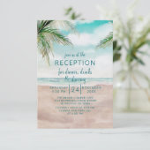 Island Breeze Tropical Beach Wedding Reception Kaart (Staand voorkant)