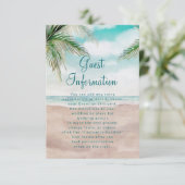Island Breeze Tropische Strand Bruiloft Informatie Informatiekaartje (Staand voorkant)