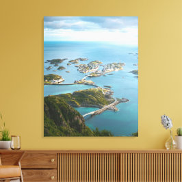 Island Bridges – Coastal Serenity View Canvas Afdruk