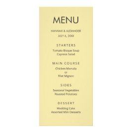 Island Citrus Gele Trouwmenu Reclamekaart
