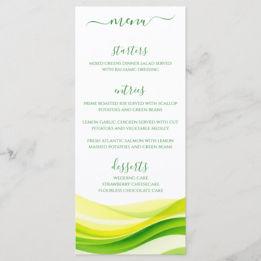 Island Citrus Green and Yellow Dinner and Bar Menu (Voorkant)