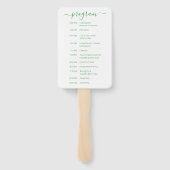 Island Citrus Green and Yellow Wedding Program Handwaaier (Achterkant)