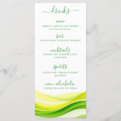 Island Citrus Groen en Geel Diner- en Barmenu Menu (Achterkant)