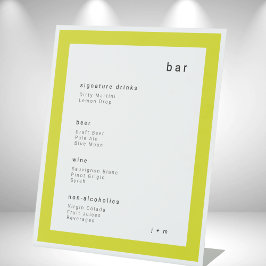 Island Citrus minimalistisch trouwbar-podiumbord Reclamebord Met Voetstuk