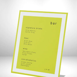 Island Citrus minimalistisch trouwbar-podiumbord Reclamebord Met Voetstuk