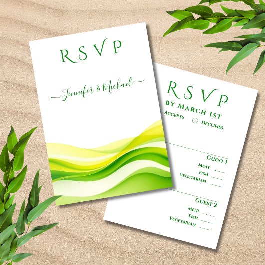 Island Citrus Wedding Meal options RSVP Kaartje