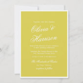 Island Citrus Yellow Elegant Script Wedding Script Kaart (Voorkant)