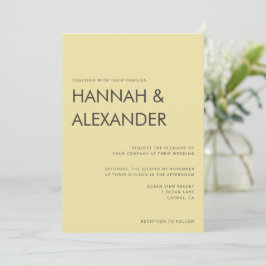 Island Citrus Yellow Wedding Invitation Kaart