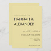 Island Citrus Yellow Wedding Invitation Kaart (Voorkant / Achterkant)