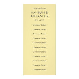 Island Citrus Yellow Wedding Program Reclamekaart