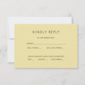 Island Citrus Yellow Wedding RSVP Card Kaart (Voorkant)