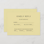 Island Citrus Yellow Wedding RSVP Card Kaart (Voorkant / Achterkant)