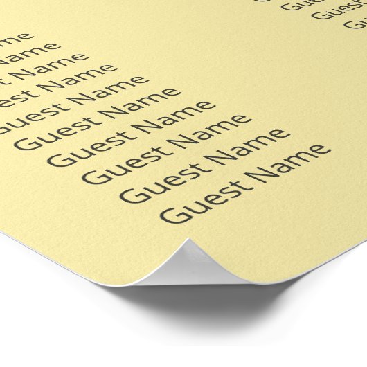 Island Citrus Yellow Wedding Seating Chart Poster (Hoek)