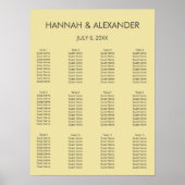 Island Citrus Yellow Wedding Seating Chart Poster (Voorkant)