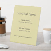 Island Citrus Yellow Wedding Signature Drinks Sign Reclamebord Met Voetstuk (Insitu)