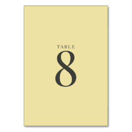Island Citrus Yellow Wedding Table Numbers Kaart