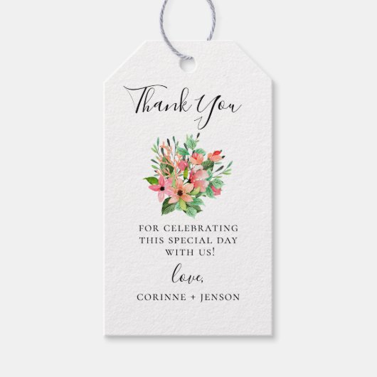 Island Coral Botanical Dank je Cadeaulabel (Voorkant)