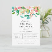 Island Coral Floral Bridal Shower Aankondiging (Staand voorkant)