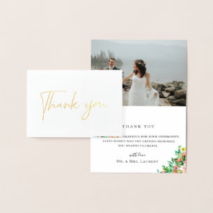 Island Coral Floral Weddenschap Foto Hartelijk dan Folie Kaarten