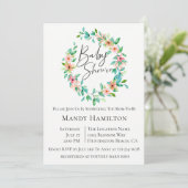 Island Floral Botanical Baby shower Invitation Kaart (Staand voorkant)
