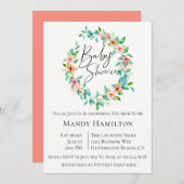 Island Floral Botanical Baby shower Invitation Kaart (Voorkant / Achterkant)