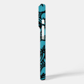 Island Floral Hawaiian Hibiscus Pinstriped Blauwgr Case-Mate iPhone Case (Achterkant / Links)