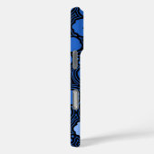 Island Floral Hawaiian Hibiscus Pinstriped Blue Case-Mate iPhone Case (Achterkant / Rechts)