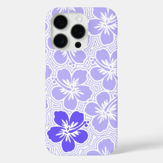 Island Floral Hawaiian Hibiscus Pinstriped Lila Case-Mate iPhone Case (Achterkant)