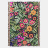 Island Floral Roze Weide Deken (Voorkant Verticaal)