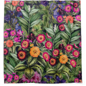 Island Floral Roze Weide Douchegordijn (Voorkant)