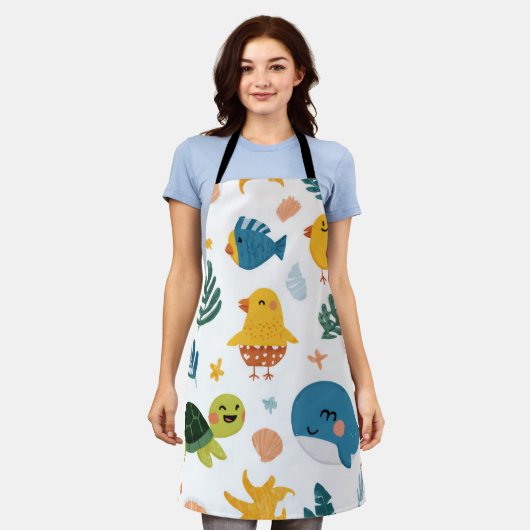 Island Flow All-Over Print Apron Gift Schort (Gedragen)