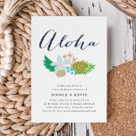 Island Flowers | Aloha Rehearsal Dinner Invitation Kaart<br><div class="desc">Aloha! Een Hawaiian of luau het diner van de huwelijksrepetitie voor de grote dag gooien? Nodig vrienden en familie uit met onze eilandengroep voor de repetitie van kerkpleinen, met een bouquet tropische bloemen in elegante beachy touwen, en "aloha" in de chic modern calligrafie scriptschrift. Kaarten keren terug naar massief water....</div>