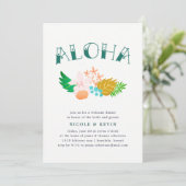 Island Flowers | Aloha Welcome Dinner Invitation Kaart (Staand voorkant)