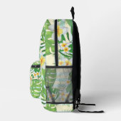 Island Flowers and Monstera Leaves Personalized Bedrukte Rugzak (Rechts)