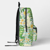 Island Flowers and Monstera Leaves Personalized Bedrukte Rugzak (Links)
