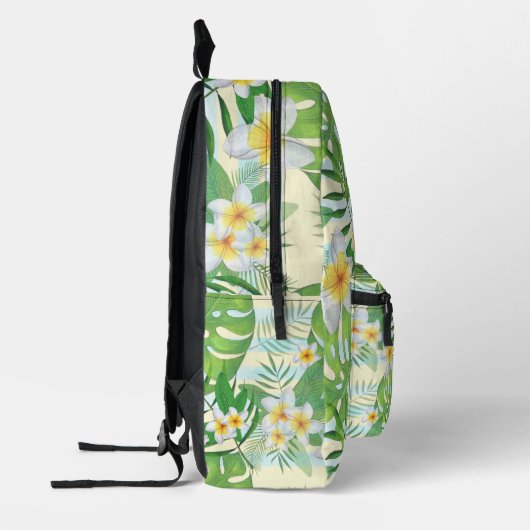 Island Flowers and Monstera Leaves Personalized Bedrukte Rugzak (Links)