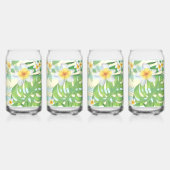 Island Flowers and Monstera Leaves Personalized Blikvorm Glas (Achterkant)