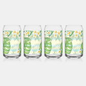 Island Flowers and Monstera Leaves Personalized Blikvorm Glas (Links)