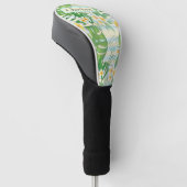 Island Flowers and Monstera Leaves Personalized Golfheadcover (Schuin)