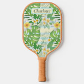 Island Flowers and Monstera Leaves Personalized Pickleball Paddle (Voorkant)