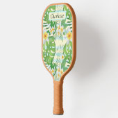 Island Flowers and Monstera Leaves Personalized Pickleball Paddle (Links)