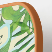 Island Flowers and Monstera Leaves Personalized Pickleball Paddle (Links Detail)