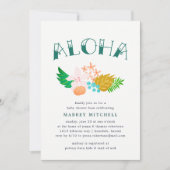 Island Flowers | Uitnodiging tot Baby shower van L (Voorkant)