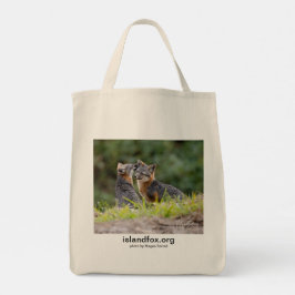 Island Fox Katoen Tas Kruidenier Tas met Foto Logo